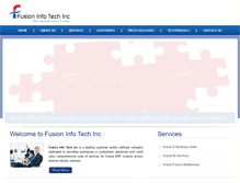 Tablet Screenshot of fusioninfotechinc.com